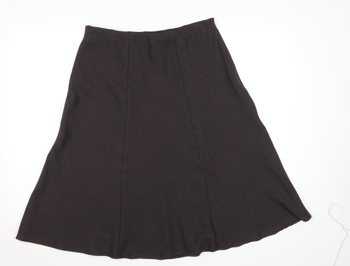 Honor Millburn Women Brown Size 14 A-Line Midi Skirt