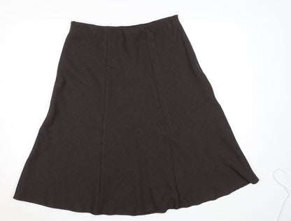 Honor Millburn Women Brown Size 14 A-Line Midi Skirt