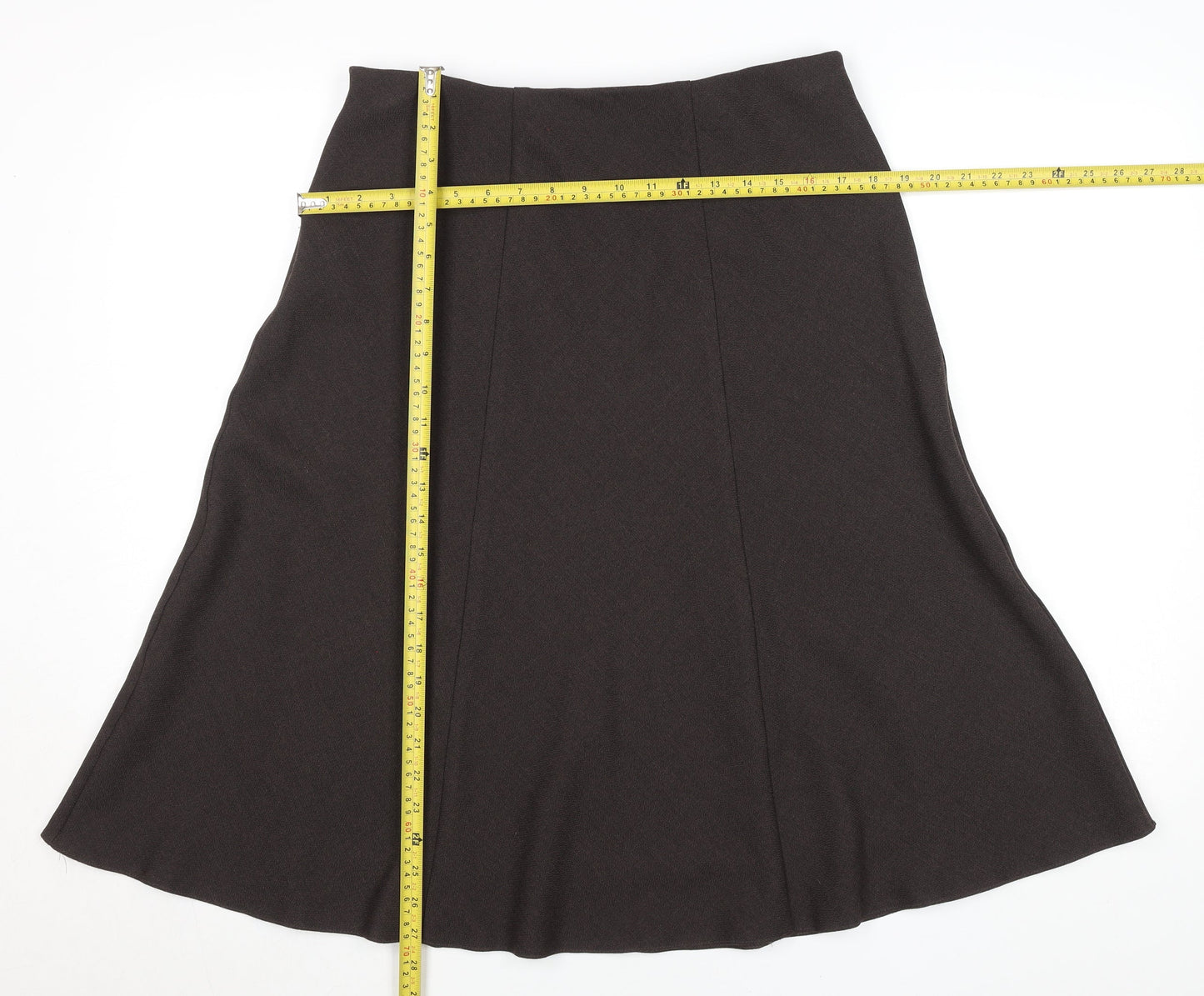 Honor Millburn Women Brown Size 14 A-Line Midi Skirt