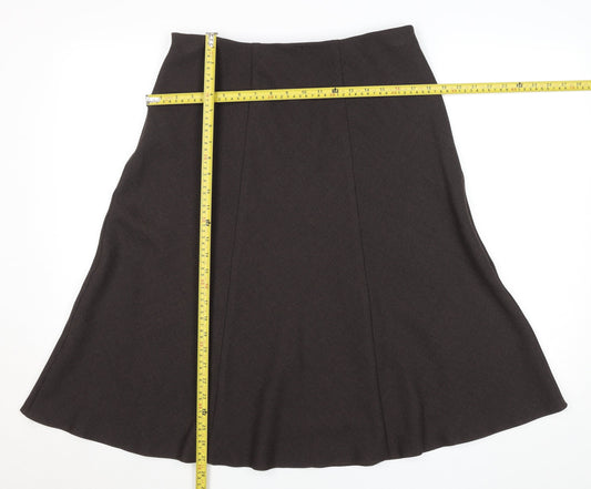 Honor Millburn Women Brown Size 14 A-Line Midi Skirt