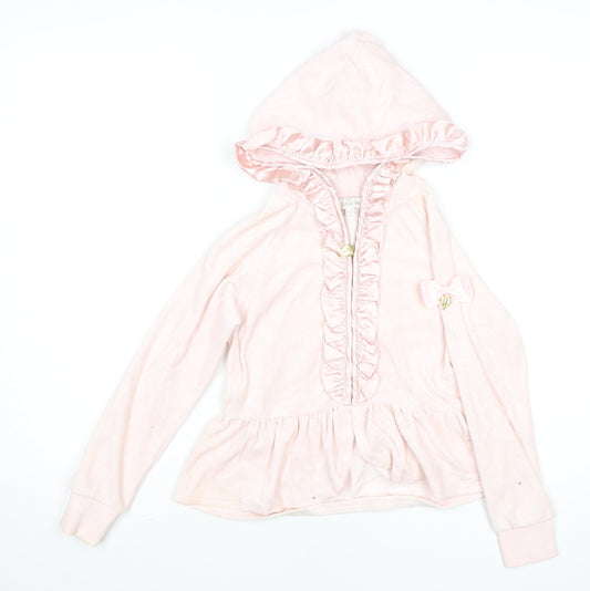 Girls UK Size 6-7 Years Angel's Face Pink Full Zip Hoodie