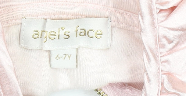 Girls UK Size 6-7 Years Angel's Face Pink Full Zip Hoodie