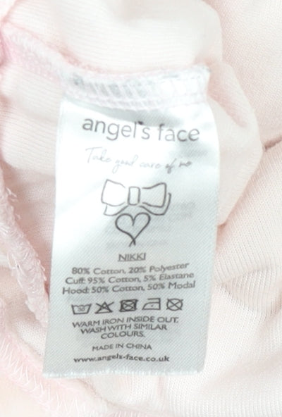 Girls UK Size 6-7 Years Angel's Face Pink Full Zip Hoodie