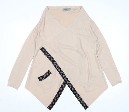 Womens UK Size XS Soaked in Luxury Beige Wrap Jumper