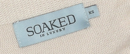 Womens UK Size XS Soaked in Luxury Beige Wrap Jumper