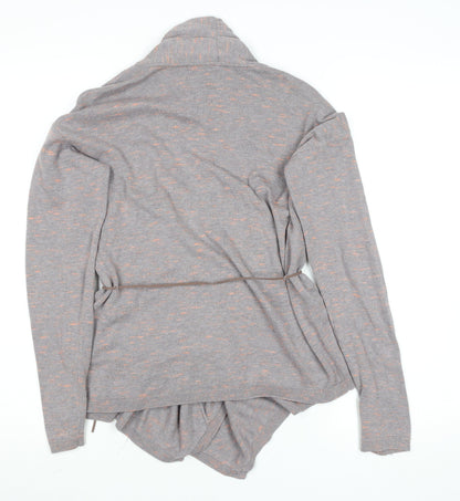 O'Neill Womens Grey Knit Belted Cardigan M Long Sleeve Relaxed Fit