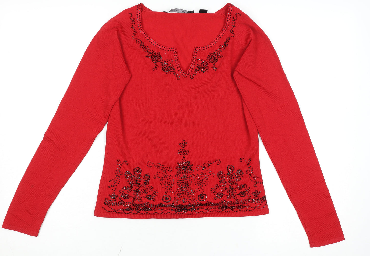 Womens UK Size M Michelle Nicole Red Pullover Jumper
