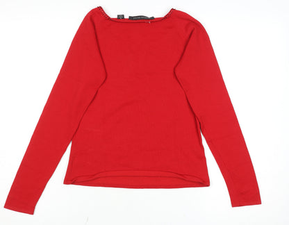 Womens UK Size M Michelle Nicole Red Pullover Jumper