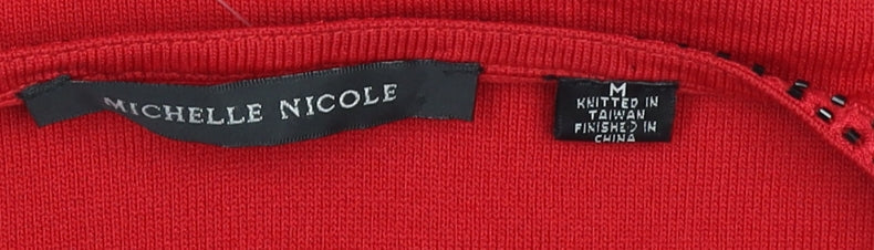 Womens UK Size M Michelle Nicole Red Pullover Jumper