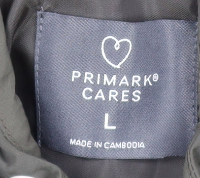 Primark Men’s Green Hooded Windbreaker Jacket L Lightweight Nylon