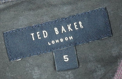 Ted Baker London Men's Purple Check Long Sleeve Cotton Button-Up Shirt Size L