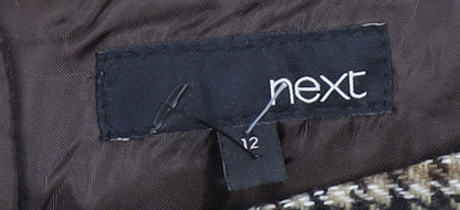 Next Women’s Brown Wool Blend Houndstooth Pencil Skirt Size 12