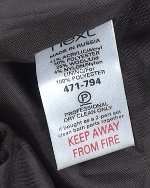 Next Women’s Brown Wool Blend Houndstooth Pencil Skirt Size 12