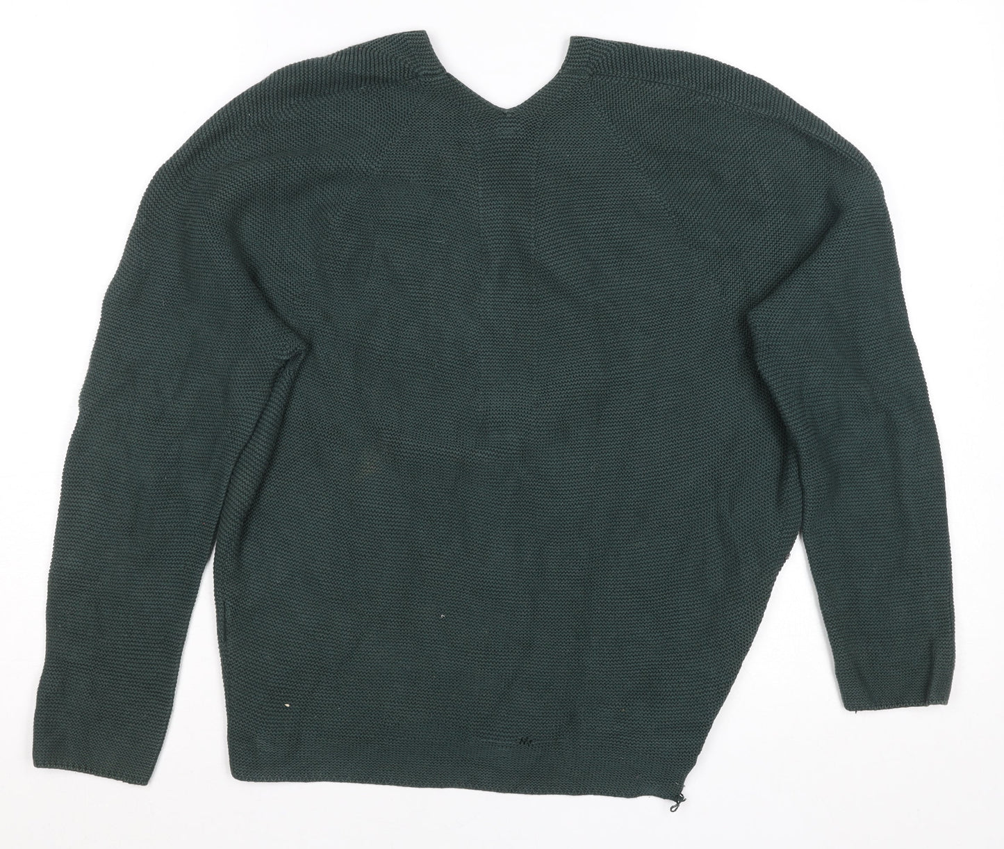 Uniqlo Men's Green XS Cotton V-Neck Knit Pullover Jumper