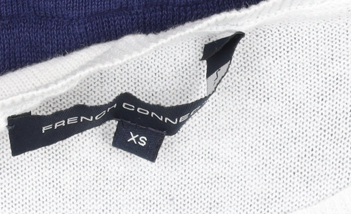 French Connection Women's Blue Ombre Ruffle Tunic Blouse XS