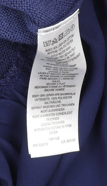 French Connection Women's Blue Ombre Ruffle Tunic Blouse XS