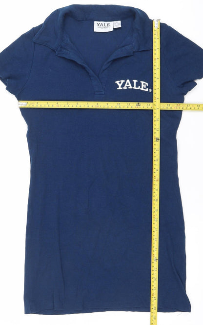 Womens UK Size M Yale University Blue Basic Polo