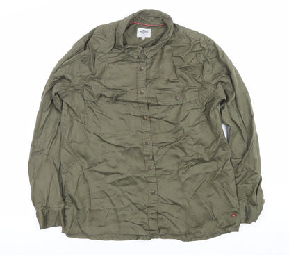 Lee Cooper Men's Green Long Sleeve Button-Up Casual Shirt M