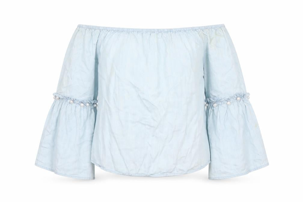Womens UK Size 10 Only Blue Peasant Blouse