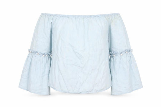 Womens UK Size 10 Only Blue Peasant Blouse