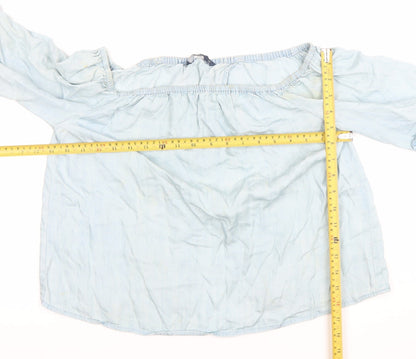 Womens UK Size 10 Only Blue Peasant Blouse