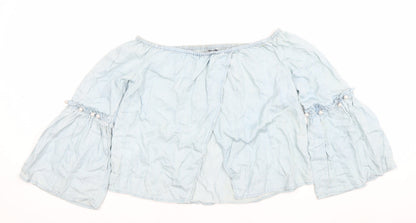 Womens UK Size 10 Only Blue Peasant Blouse