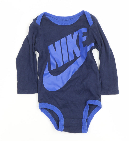 Nike Blue Long Sleeve Baby Bodysuit 0-6 Months Unisex Sports Babygrow
