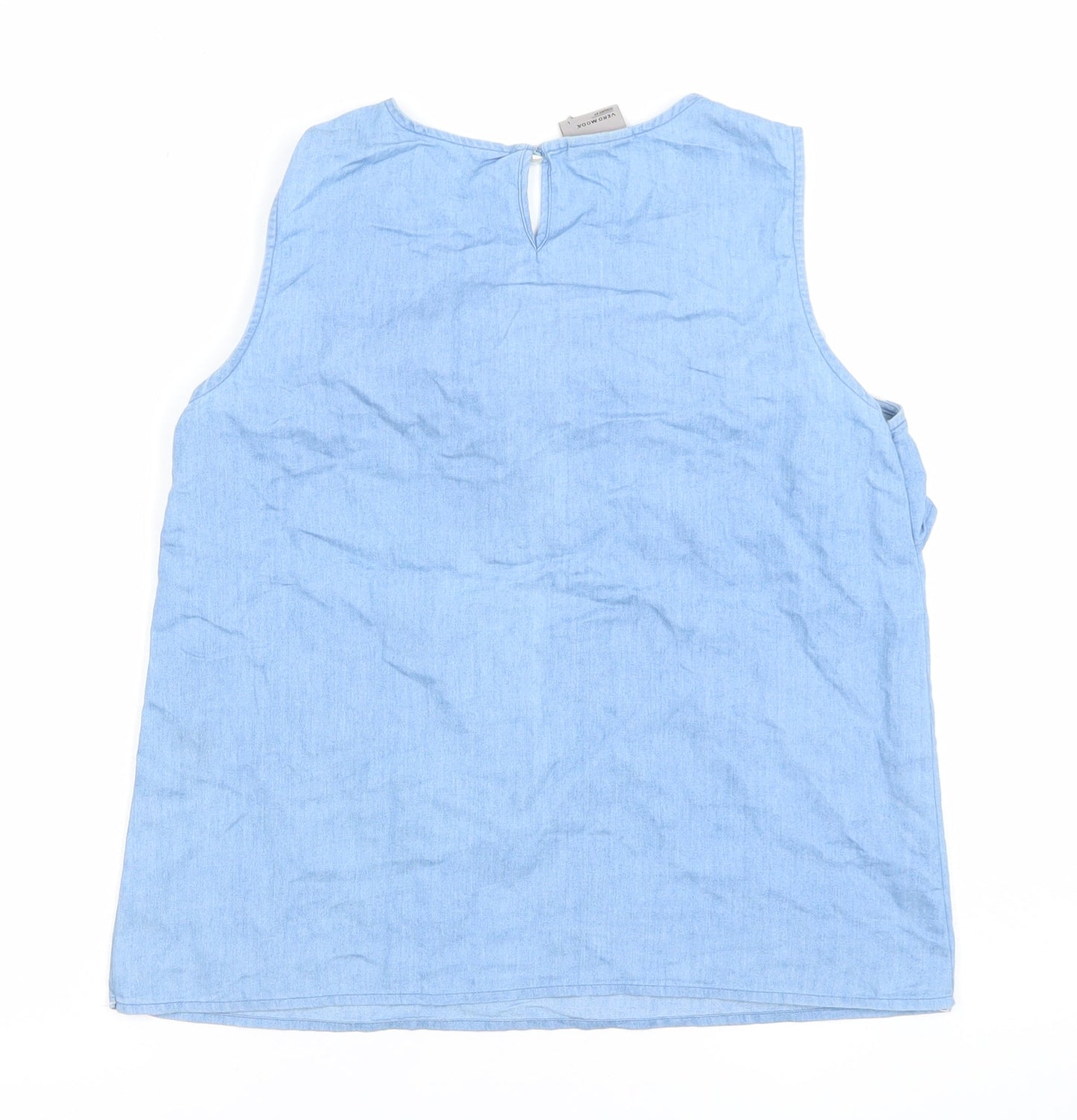 Womens UK Size L VERO MODA Blue Tunic Blouse