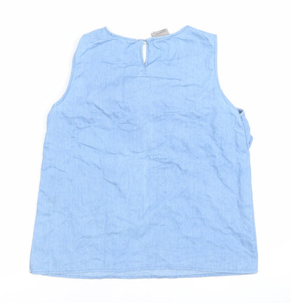 Womens UK Size L VERO MODA Blue Tunic Blouse