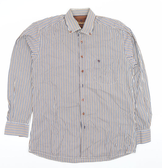Mens UK Collar Size M Benetti Smart Brown  Dress Shirt