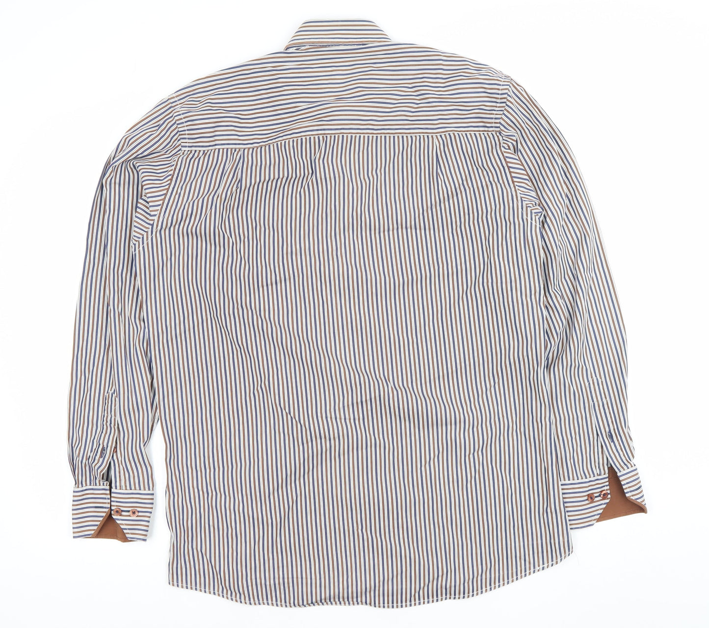 Mens UK Collar Size M Benetti Smart Brown  Dress Shirt