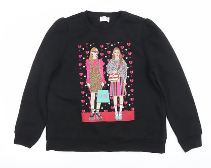 Womens UK Size XL SAYIDOA Black Pullover Sweatshirt
