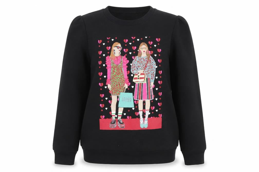 Womens UK Size XL SAYIDOA Black Pullover Sweatshirt