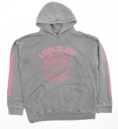 Womens UK Size S PRETTYLITTLETHING Grey Pullover Hoodie