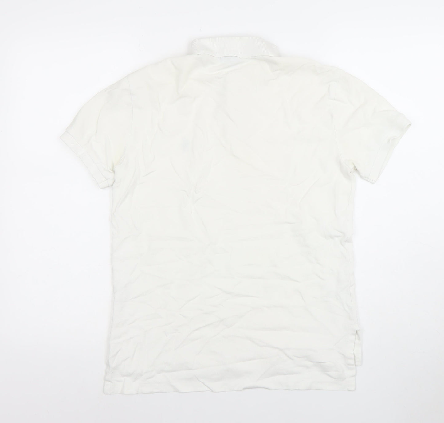 Ralph Lauren Men's White Cotton Polo Shirt Small Custom Fit