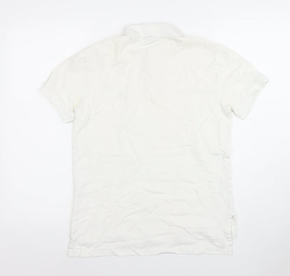 Ralph Lauren Men's White Cotton Polo Shirt Small Custom Fit