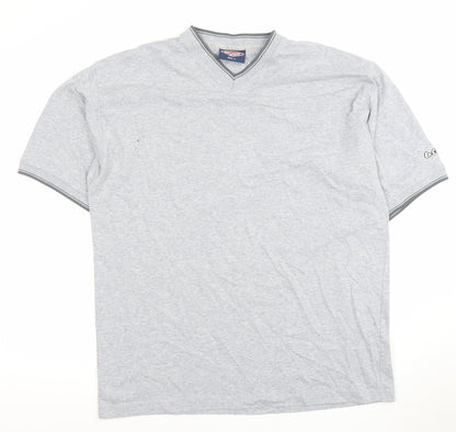 Lee Cooper Men's Grey V-Neck Short Sleeve T-Shirt Size L