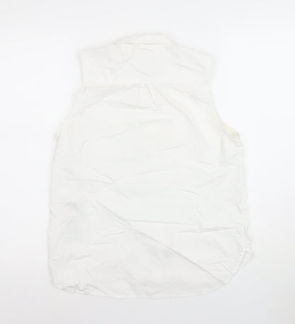 Levi's Women's White Sleeveless Button-Up Cotton Shirt Size S