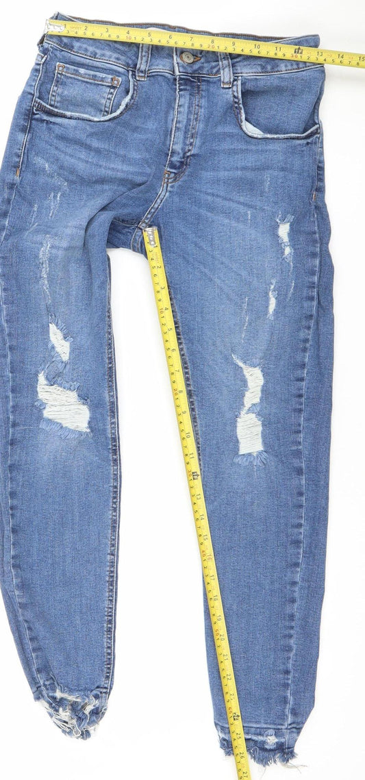 Denim Co. Women's Blue Distressed Skinny Jeans Size 14