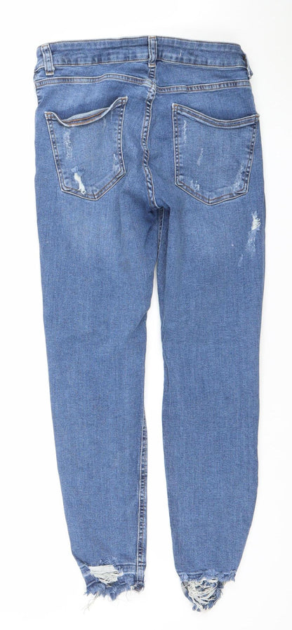 Denim Co. Women's Blue Distressed Skinny Jeans Size 14