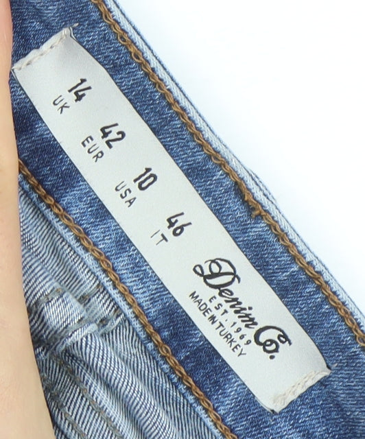 Denim Co. Women's Blue Distressed Skinny Jeans Size 14