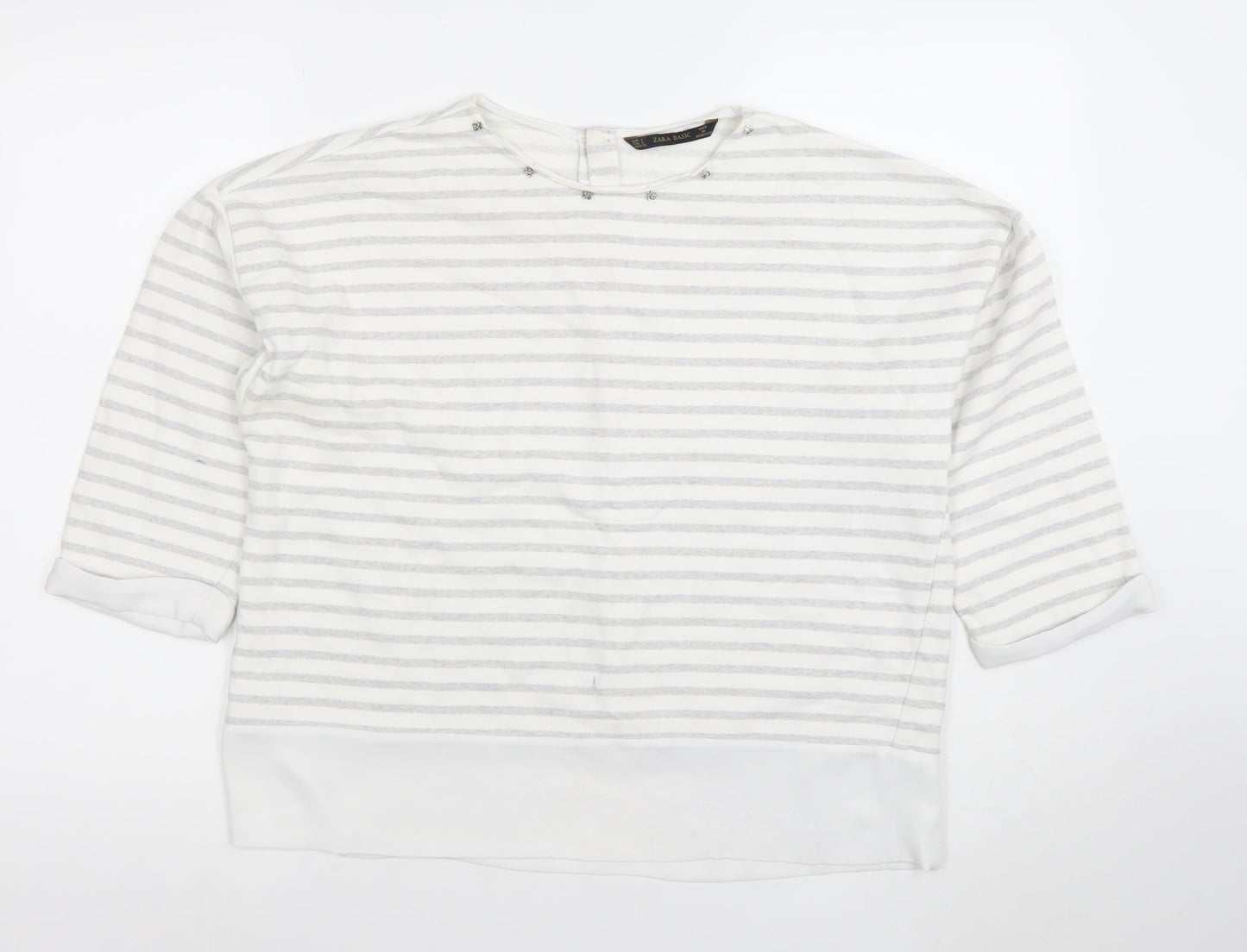 Womens UK Size L Zara Basic White Basic Blouse