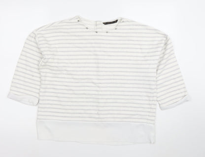Womens UK Size L Zara Basic White Basic Blouse