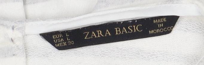 Womens UK Size L Zara Basic White Basic Blouse