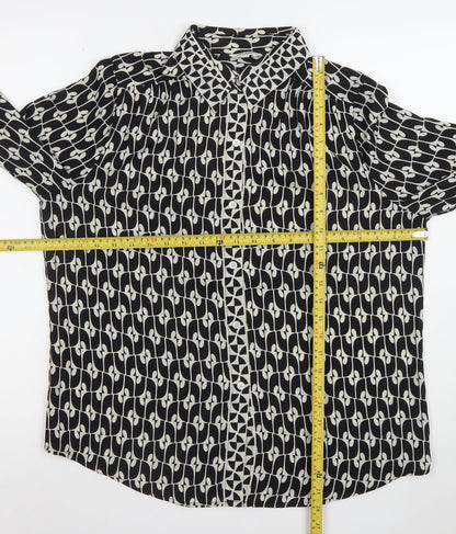 Womens UK Size L Max Studio London Black Classic Button-Up