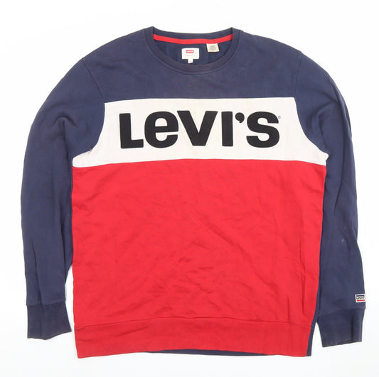Mens UK Size L Levi's Blue Pullover Sweatshirt