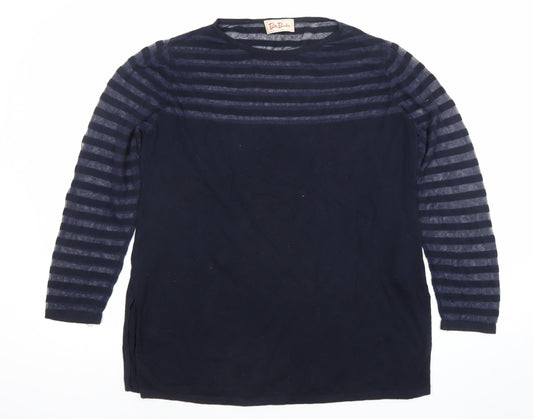 Betty Barclay Women's Navy Striped Long Sleeve Jersey Top M