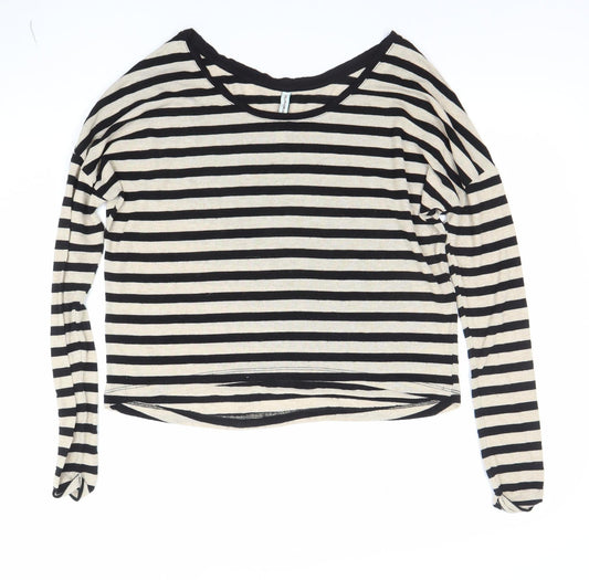 Womens UK Size S Stradivarius Black Basic T-Shirt