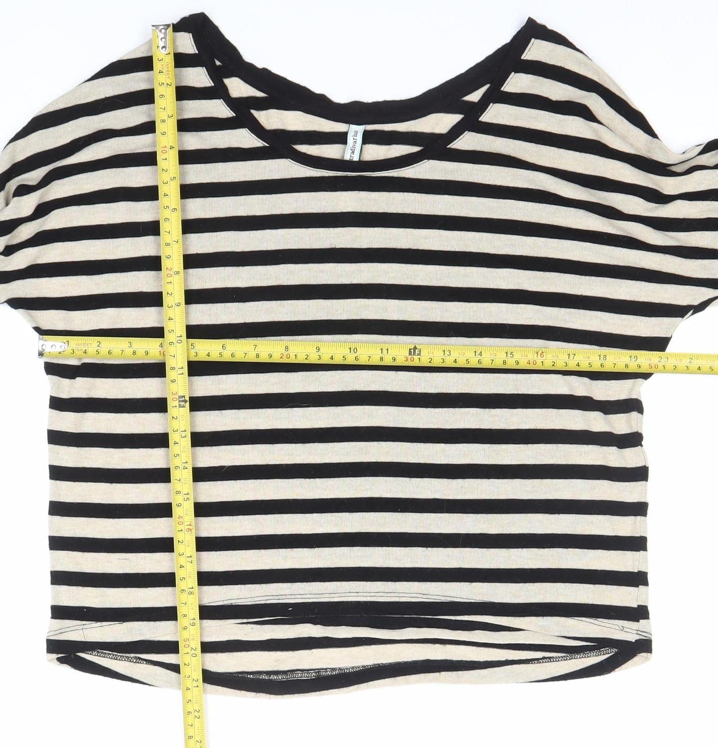 Womens UK Size S Stradivarius Black Basic T-Shirt
