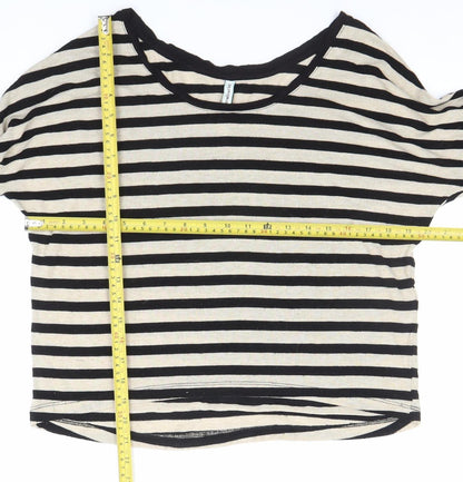 Womens UK Size S Stradivarius Black Basic T-Shirt